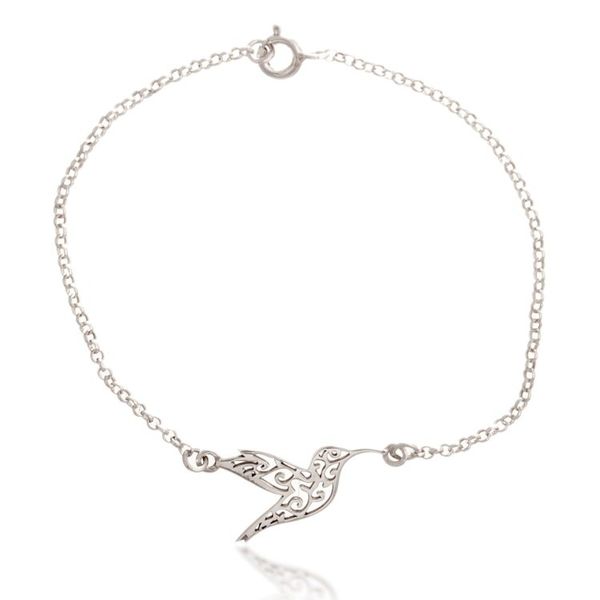 Alternate image for Fantasy-Inspired Hummingbird-Themed Sterling Silver Bracelet Hummingbird Vitality