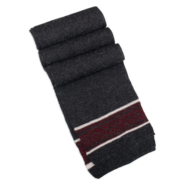 Alternate image for Knit Grey Red White 100 Baby Alpaca Scarf with Inca Motifs Andean Life