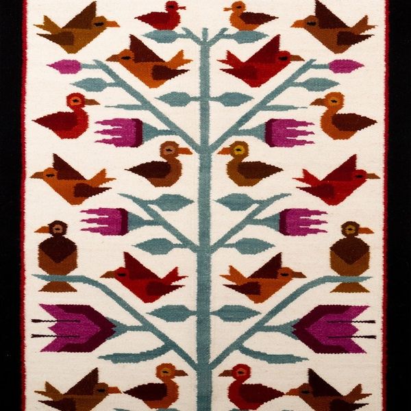 Alternate image for Nature-Inspired Bird-Themed Handloomed Wool Tapestry Birds in the Andes