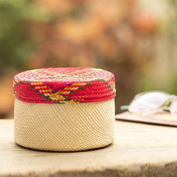 Alternate image for Handwoven Natural Fiber Colorful Baskets From Colombia Nests of Nario