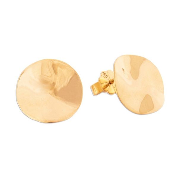 Alternate image for Modern Gold-Plated Sterling Silver Button Earrings from Peru Minimalist Delight