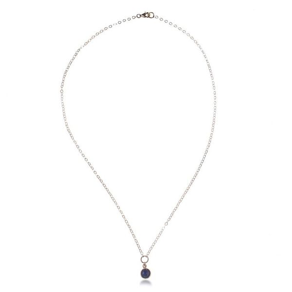 Alternate image for Silver Pendant Necklace with Natural Cabochon Sodalite Stone Marine Glow