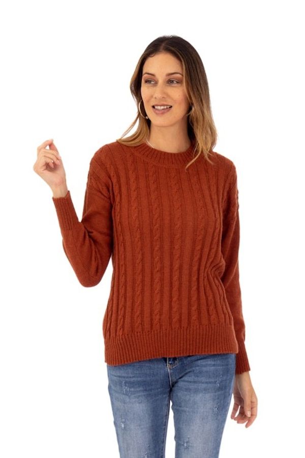 Alternate image for Soft Striped Ginger Alpaca Blend Pullover Sweater Ginger Bonds