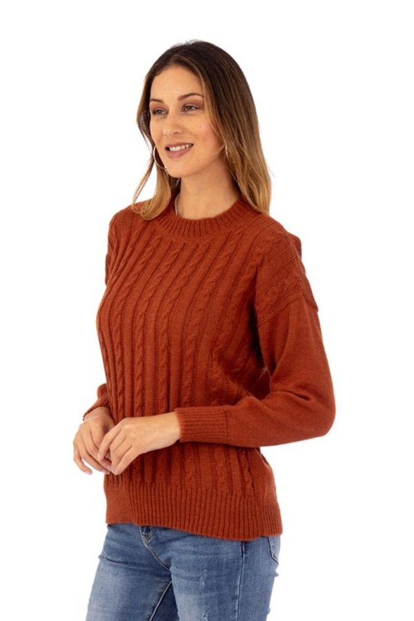 Alternate image for Soft Striped Ginger Alpaca Blend Pullover Sweater Ginger Bonds