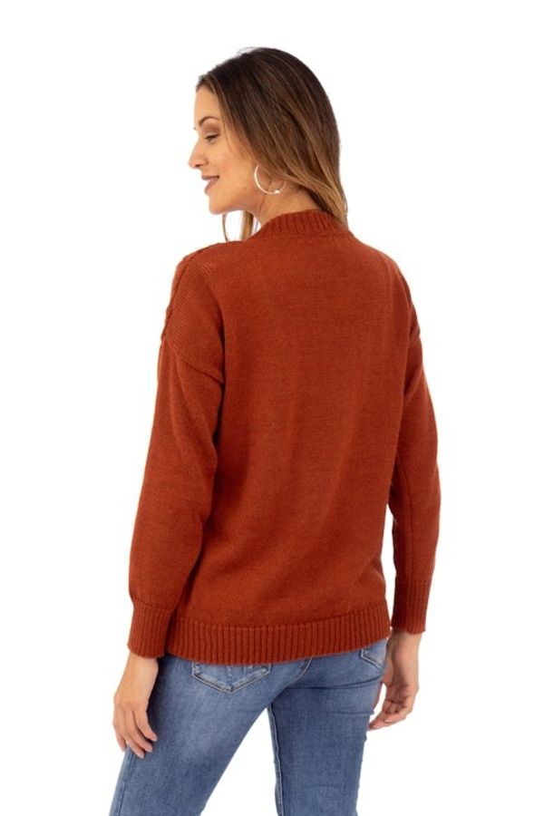 Alternate image for Soft Striped Ginger Alpaca Blend Pullover Sweater Ginger Bonds