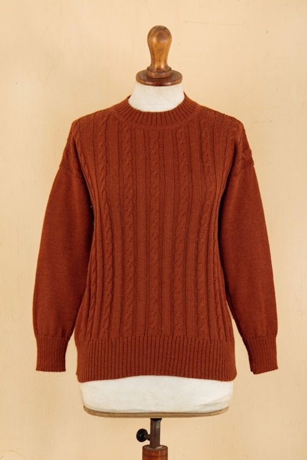 Alternate image for Soft Striped Ginger Alpaca Blend Pullover Sweater Ginger Bonds