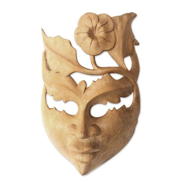 Alternate image for Floral Wood Wall Mask Frangipani Summer
