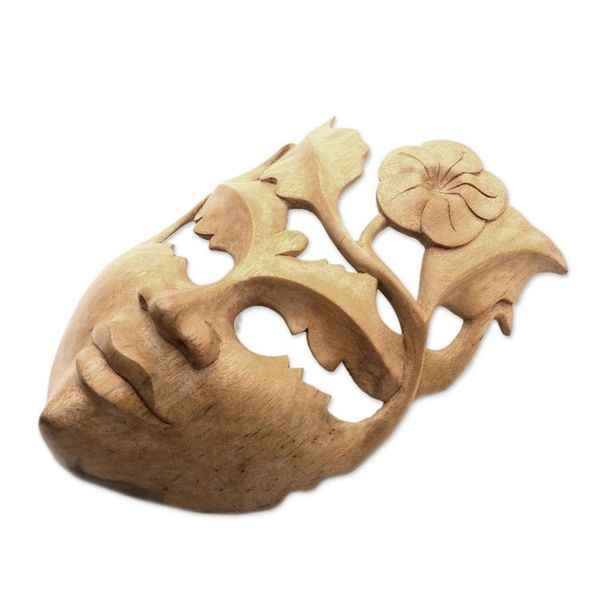 Alternate image for Floral Wood Wall Mask Frangipani Summer