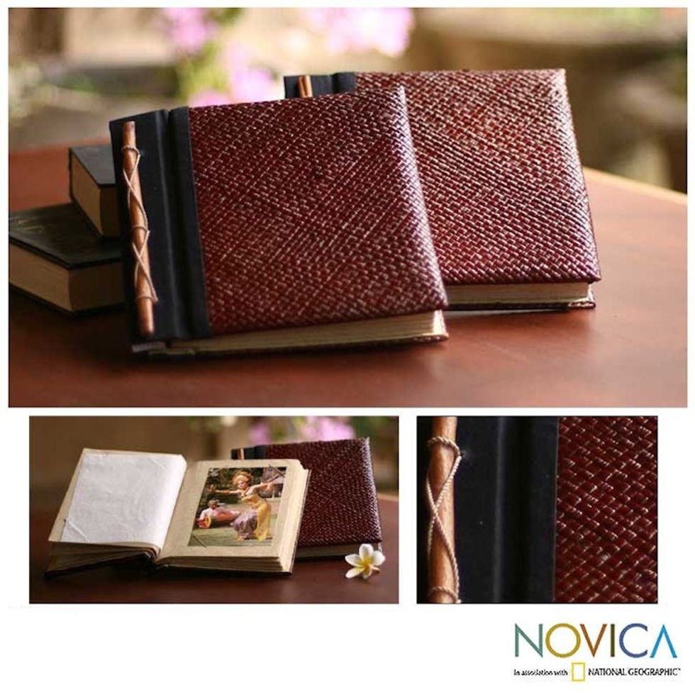 Natural Fiber Photo Albums Pair 'Eco-Friendly Brown'