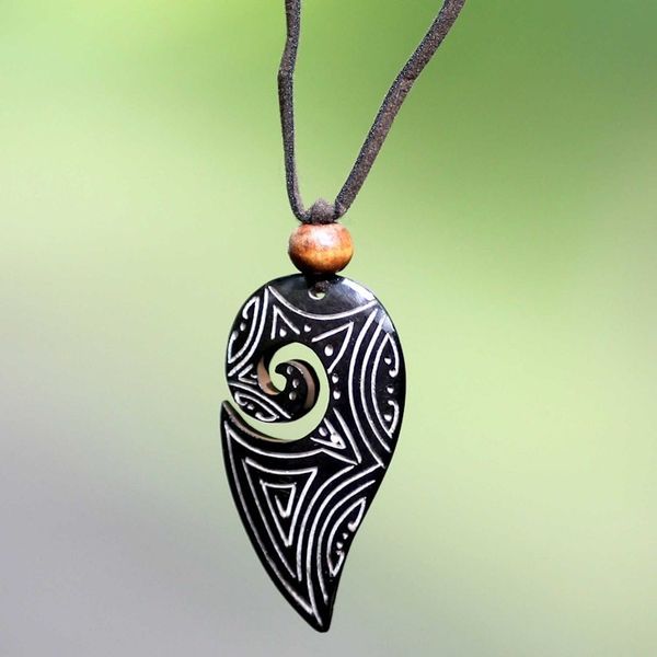 Alternate image for Handmade Indonesian Pendant Necklace Hook of Peace