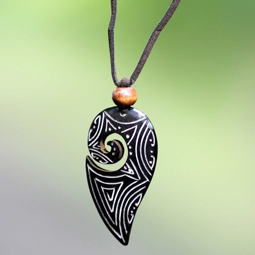 Handmade Indonesian Pendant Necklace 'Hook of Peace'
