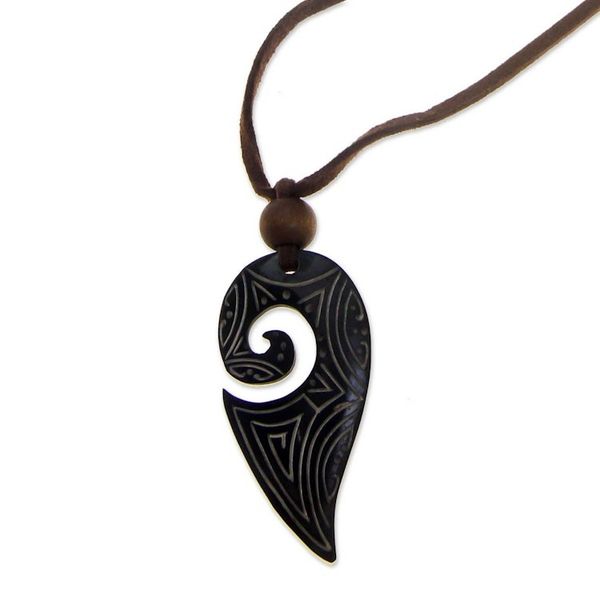 Alternate image for Handmade Indonesian Pendant Necklace Hook of Peace