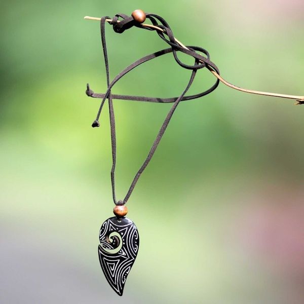 Alternate image for Handmade Indonesian Pendant Necklace Hook of Peace
