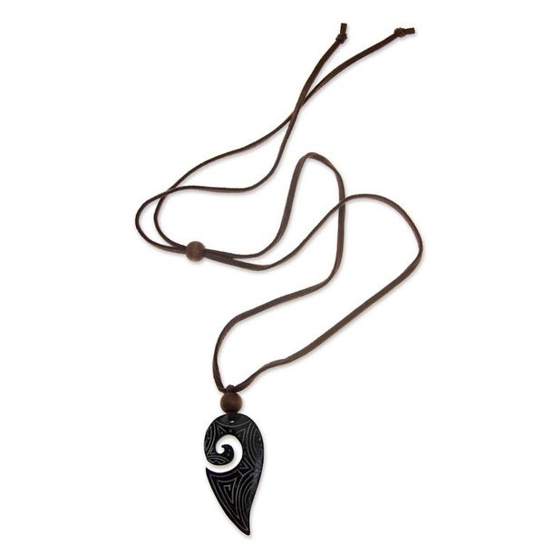 Alternate image for Handmade Indonesian Pendant Necklace Hook of Peace