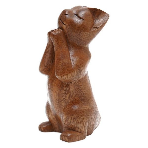 Alternate image for Handcrafted Prayer Sculpture Wishing Cat