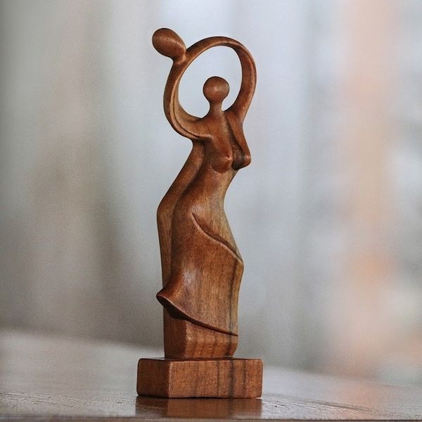 Alternate image for Fair Trade Romantic Wood Sculpture Dancing Couple