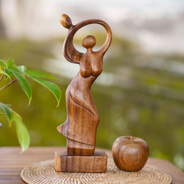 Alternate image for Fair Trade Romantic Wood Sculpture Dancing Couple