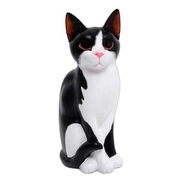 Alternate image for Albesia Wood Cat Sculpture Housecat