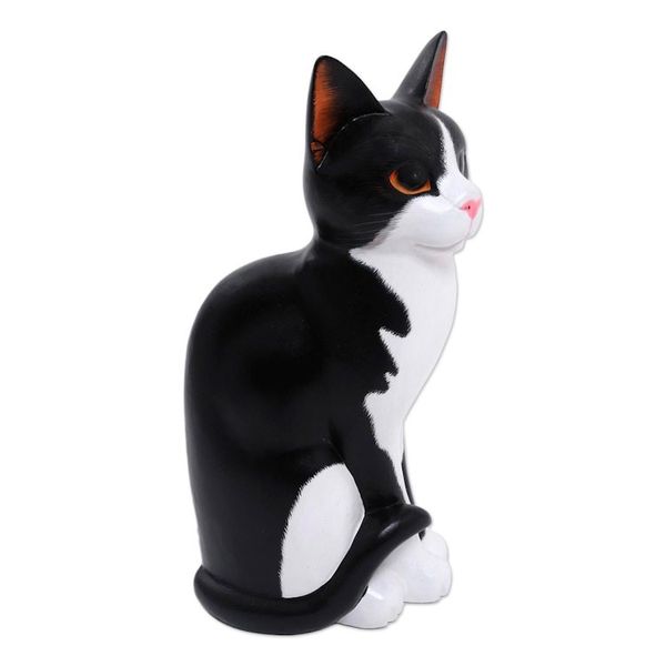 Alternate image for Albesia Wood Cat Sculpture Housecat