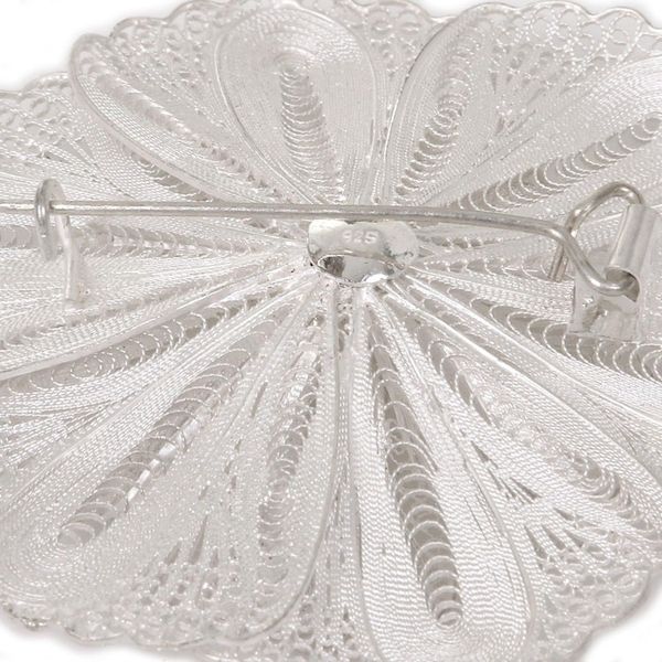 Alternate image for Sterling silver brooch pin Exotic Bloom