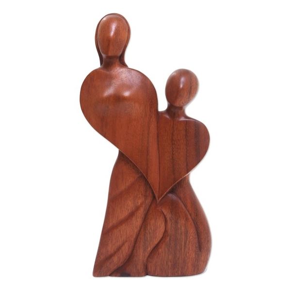 Alternate image for Handcrafted Romantic Wood Sculpture Always in Love