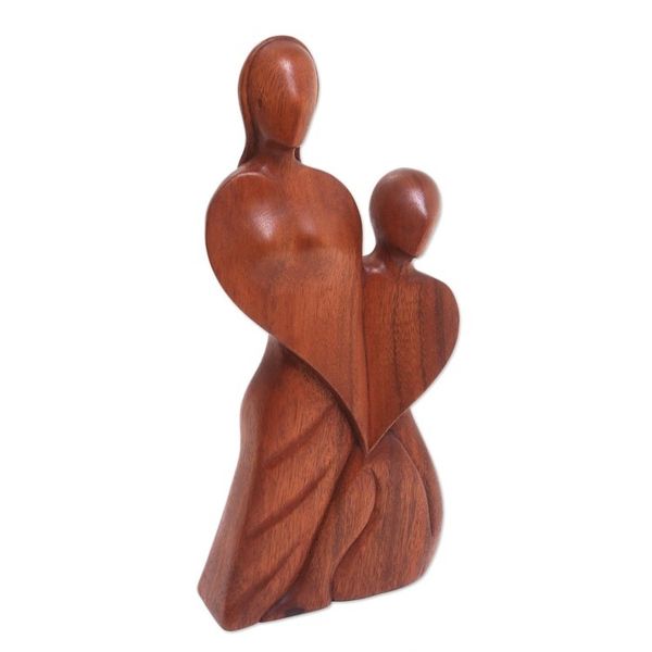 Alternate image for Handcrafted Romantic Wood Sculpture Always in Love