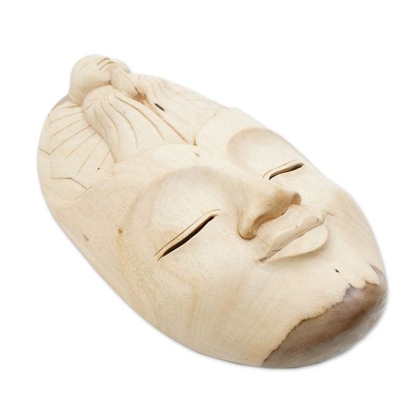 Alternate image for Unique Buddha Wood Mask Face of Piety