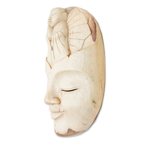Alternate image for Unique Buddha Wood Mask Face of Piety