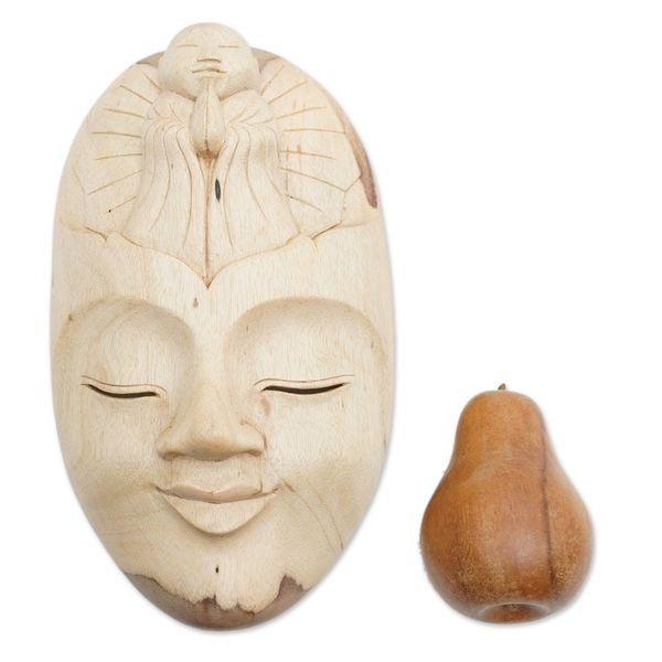 Alternate image for Unique Buddha Wood Mask Face of Piety