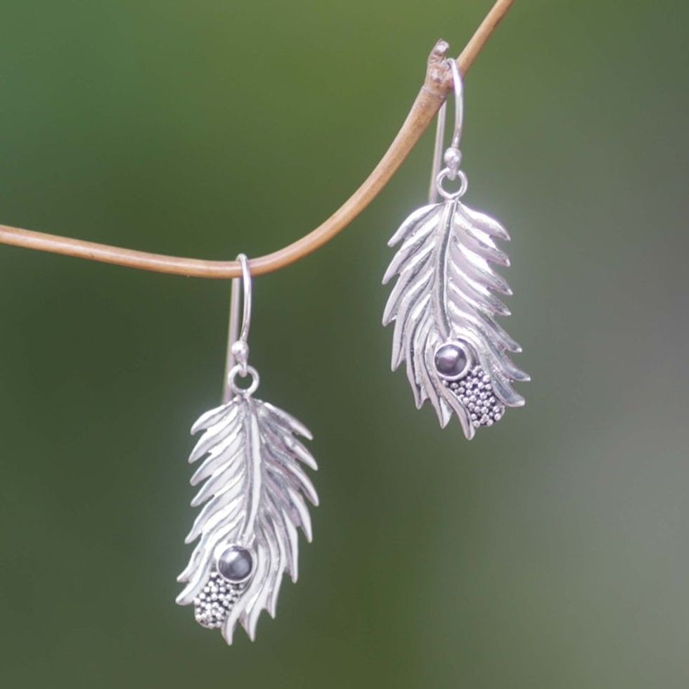 Pearl Sterling Silver Dangle Earrings 'Dewdrops'