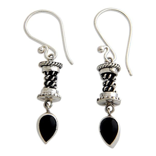 Alternate image for Sterling Silver Onyx Drop Earrings Temptation