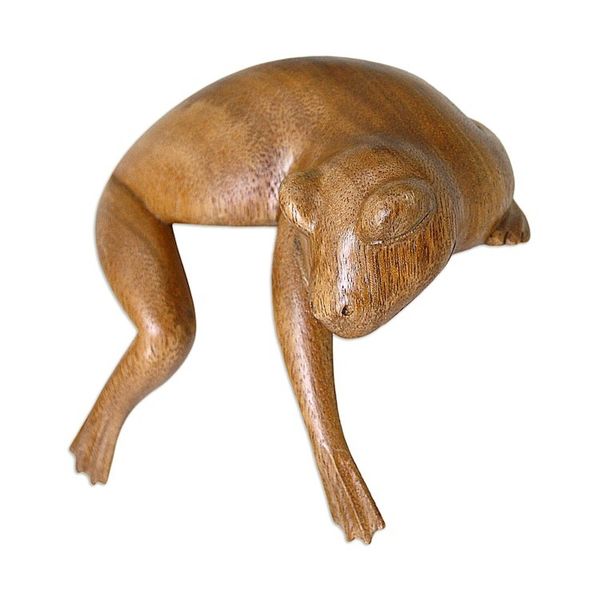 Alternate image for Wood sculpture Sleeping Frog