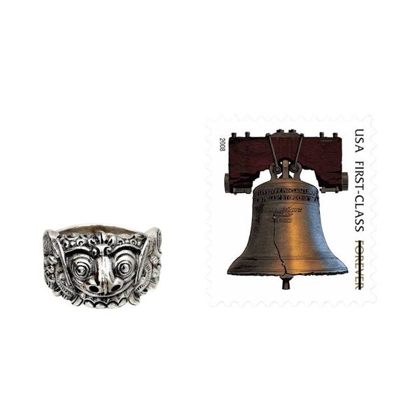 Alternate image for Mens Artisan Crafted Sterling Silver Band Ring Rangda