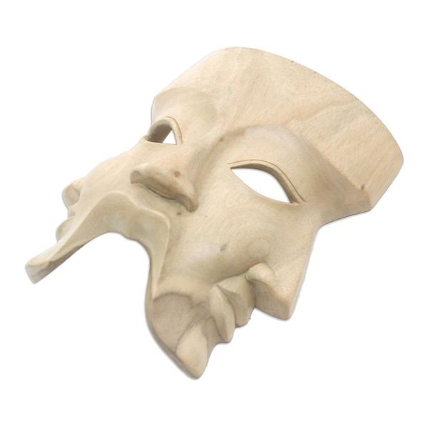 Alternate image for Religious Hibiscus Wood Mask Hindu Divine Trinity
