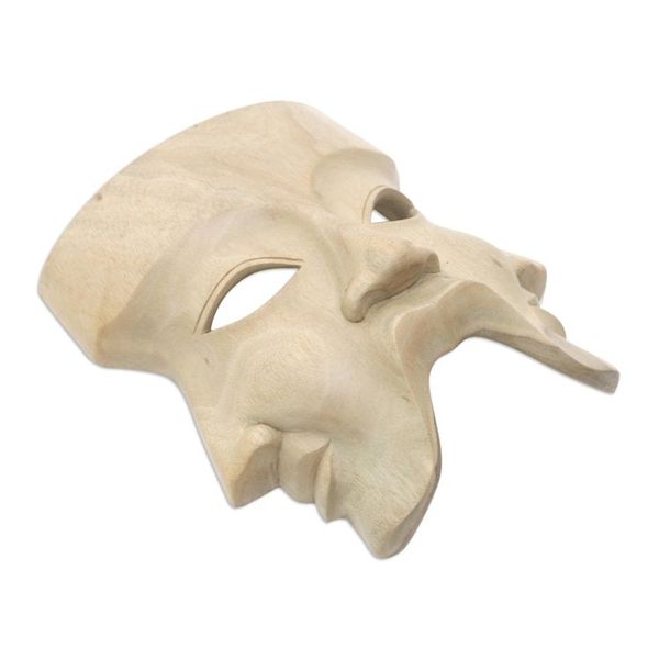 Alternate image for Religious Hibiscus Wood Mask Hindu Divine Trinity