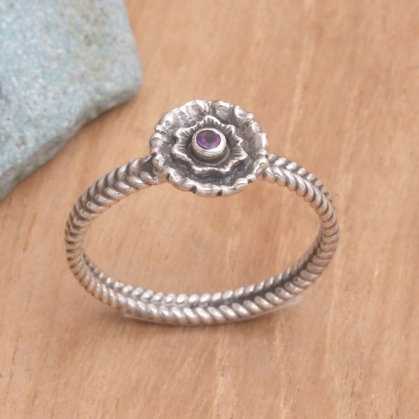 Alternate image for Handcrafted Sterling Silver and Amethyst Ring February Violet