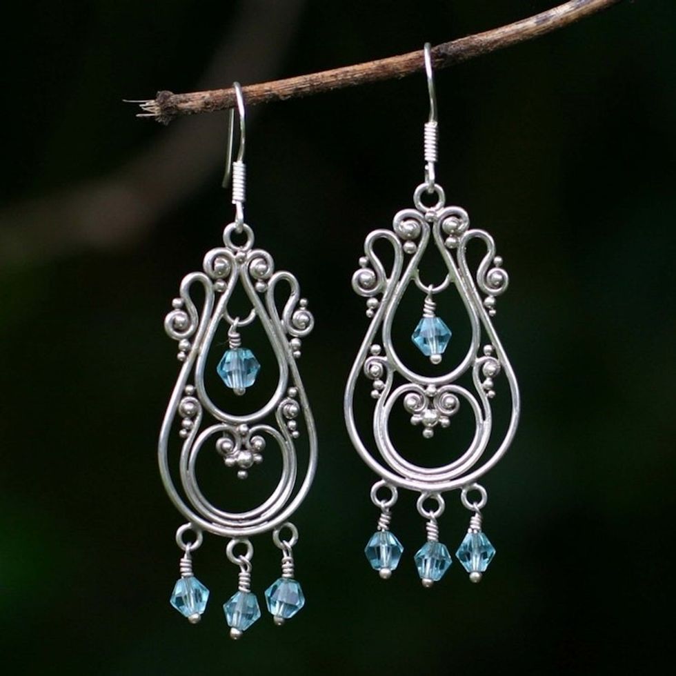 Sterling Silver Chandelier Earrings 'Memories'