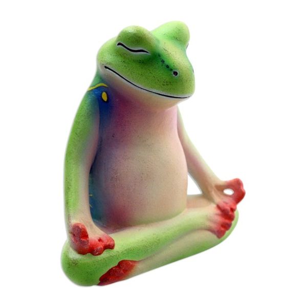 Alternate image for Wood sculpture Tree Frog Meditates