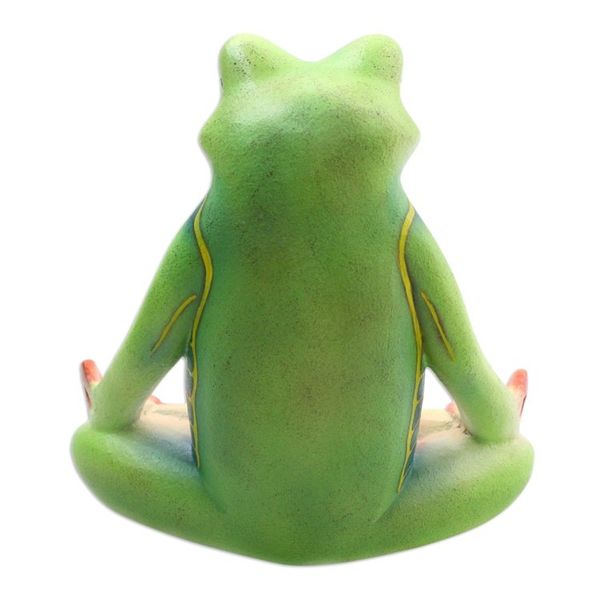 Alternate image for Wood sculpture Tree Frog Meditates