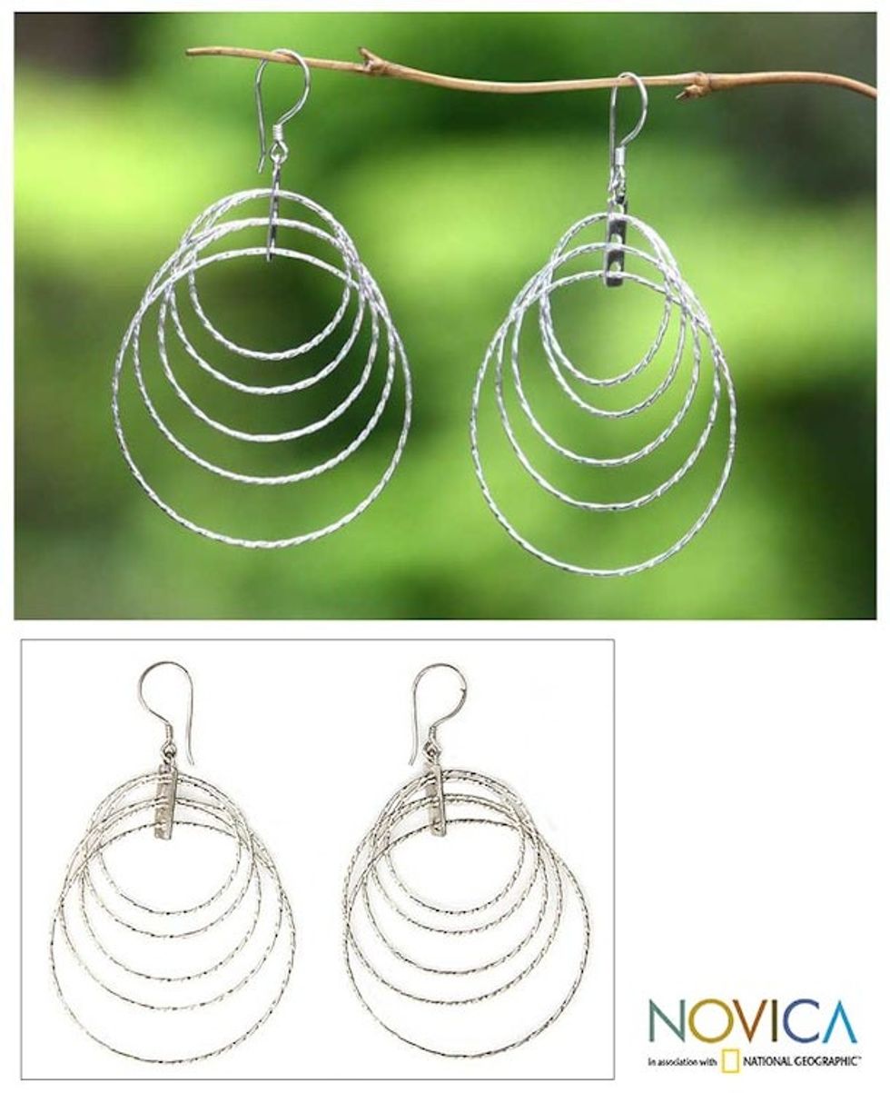 Unique Sterling Silver Dangle Earrings 'Forever'