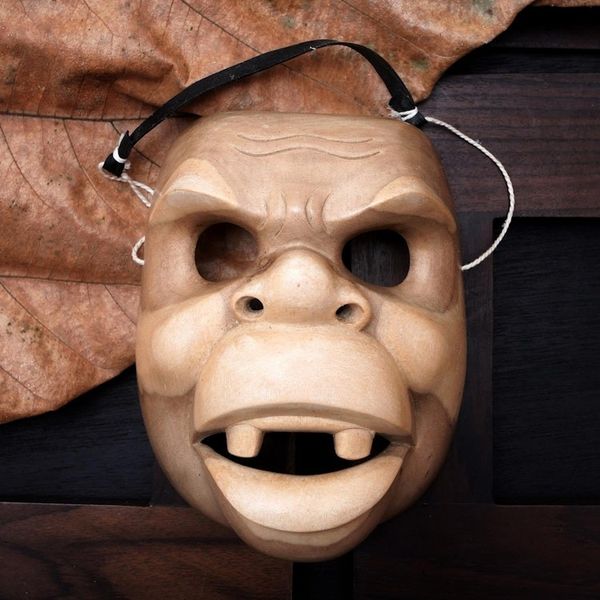 Alternate image for Handcarved Wood Animal Mask Good Clown
