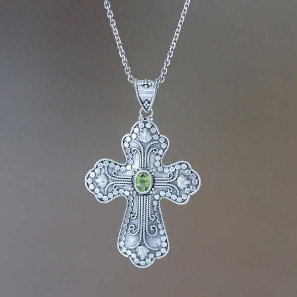 Alternate image for Peridot cross necklace Redemption