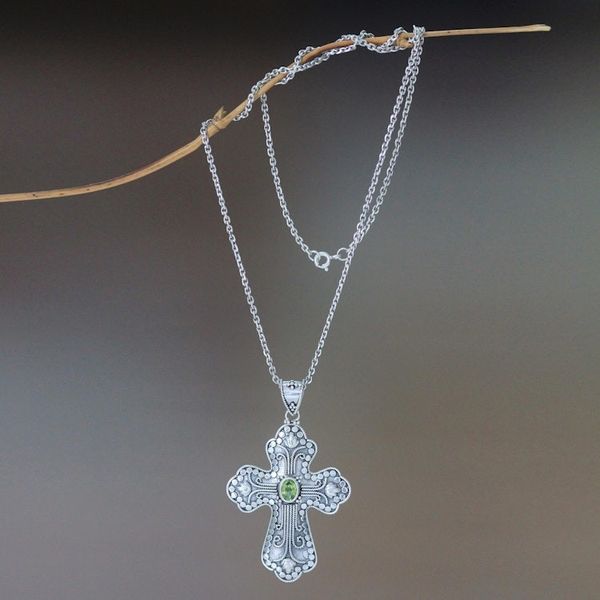 Alternate image for Peridot cross necklace Redemption