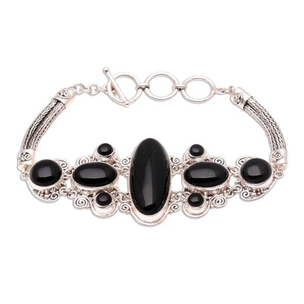 Alternate image for Sterling Silver and Onyx Bracelet from Indonesia A Night to Remember