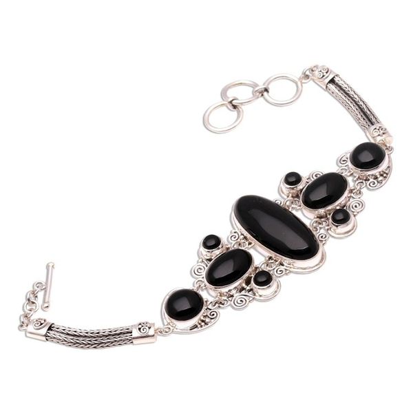 Alternate image for Sterling Silver and Onyx Bracelet from Indonesia A Night to Remember