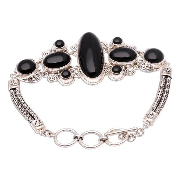 Alternate image for Sterling Silver and Onyx Bracelet from Indonesia A Night to Remember