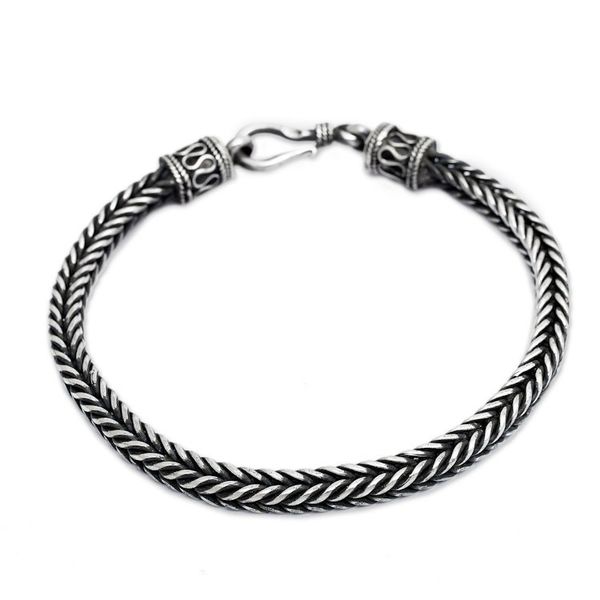 Alternate image for Handmade Sterling Silver Chain Bracelet Fishbone Twist