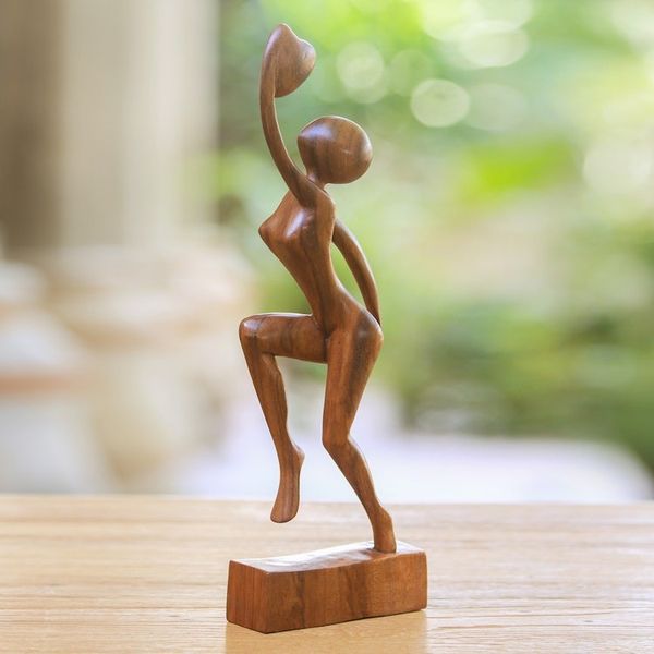 Alternate image for Hand Made Romantic Wood Sculpture Reaching for Love