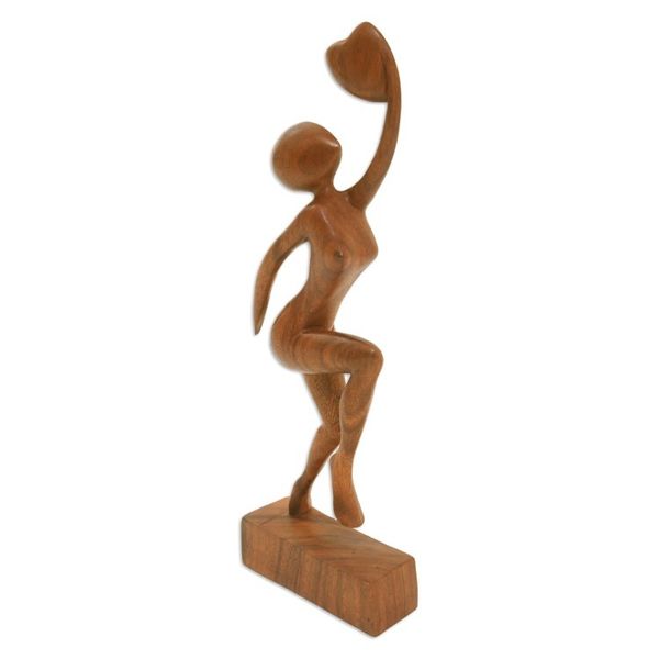 Alternate image for Hand Made Romantic Wood Sculpture Reaching for Love