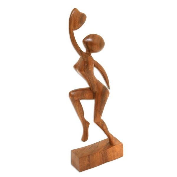 Alternate image for Hand Made Romantic Wood Sculpture Reaching for Love